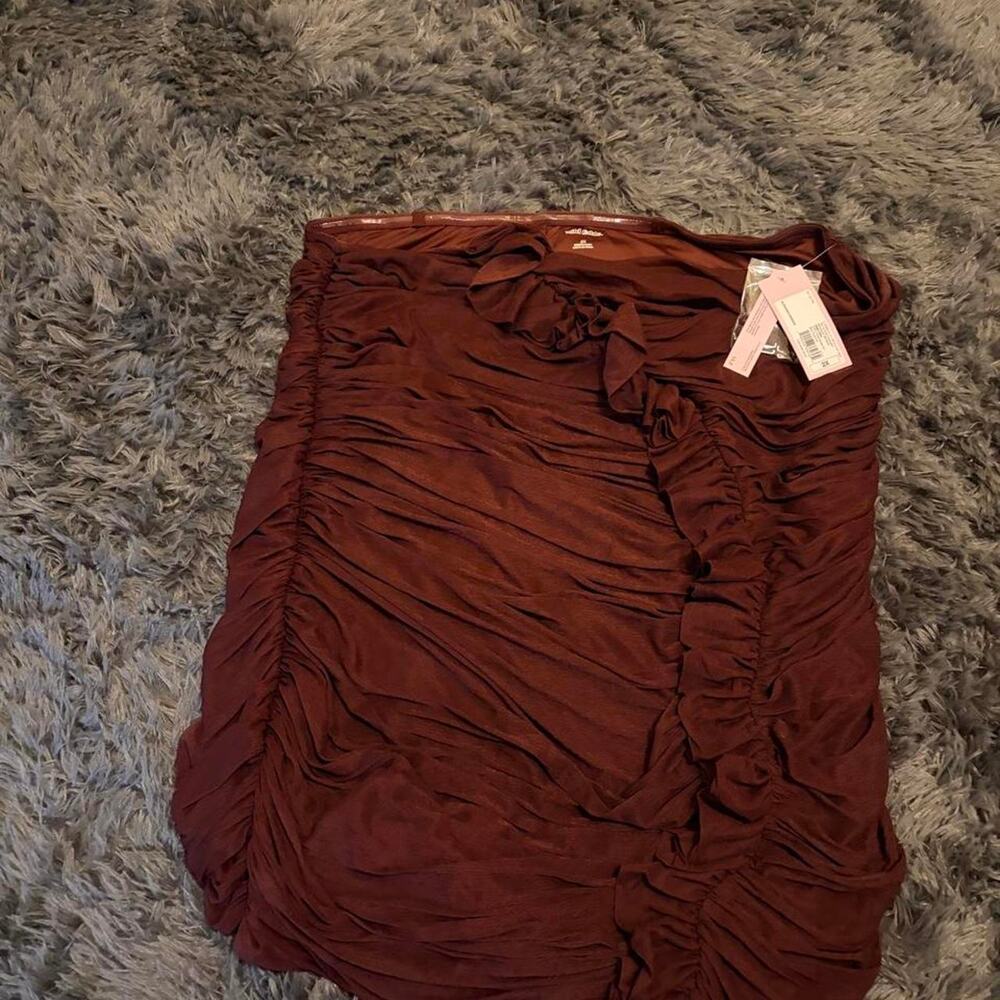 Women's Ruched Ruffle Tube Mini Dress, Size 2X - Picture 3 of 4